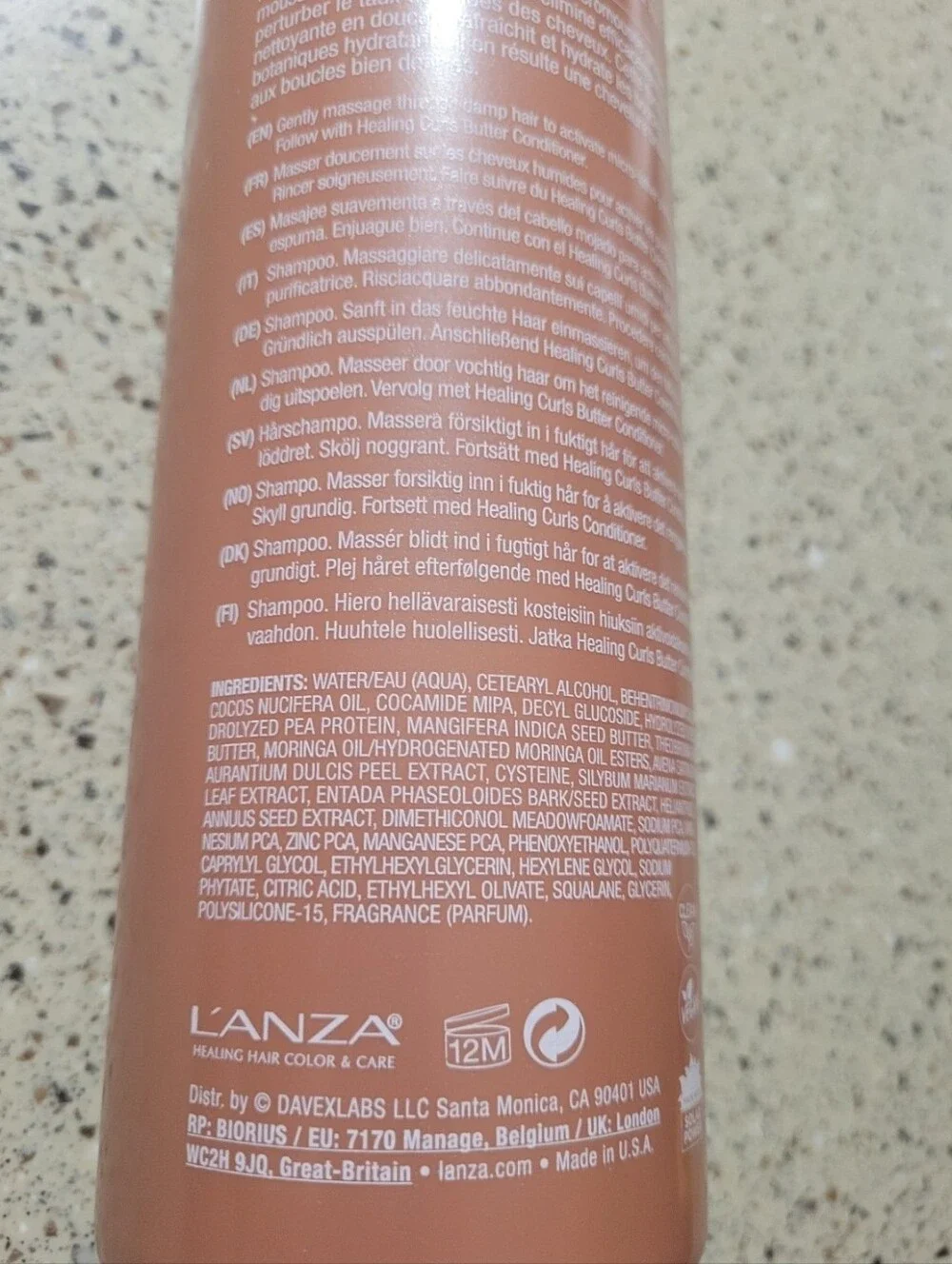 1 LANZA Healing Curls Vegan Butter Complex Shampoo 33.8 oz